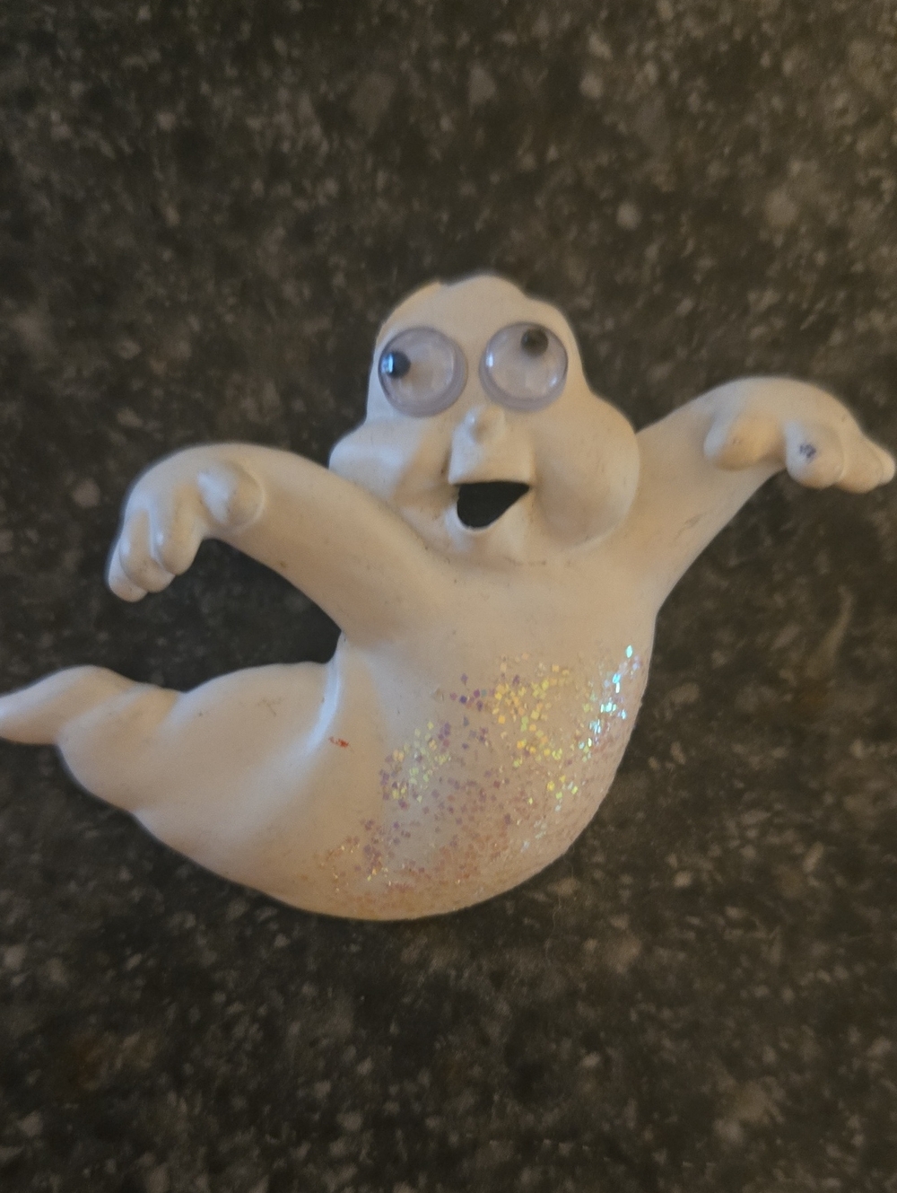 White Glitter Ghost Brooch - Cute Halloween Jewelry